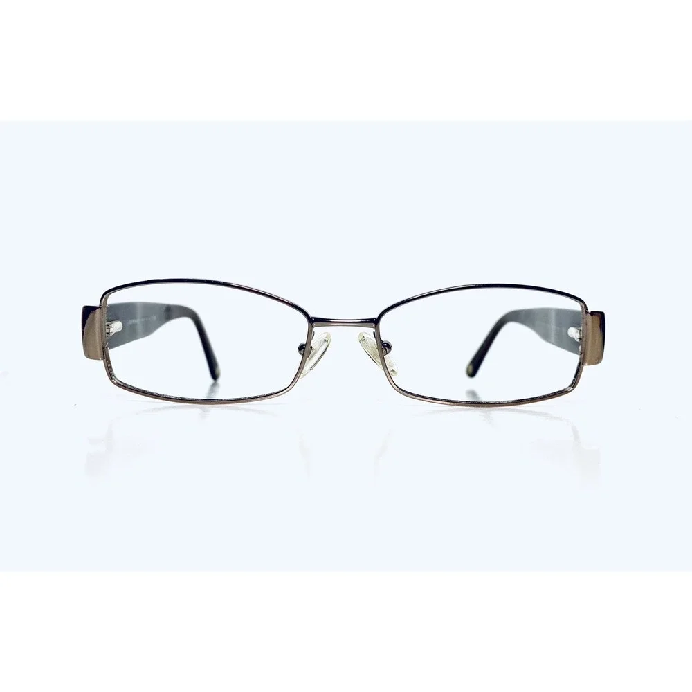 Versace Copper Metal Rectangular Glasses W Brown Temples Italy MOD1168 52 16 135